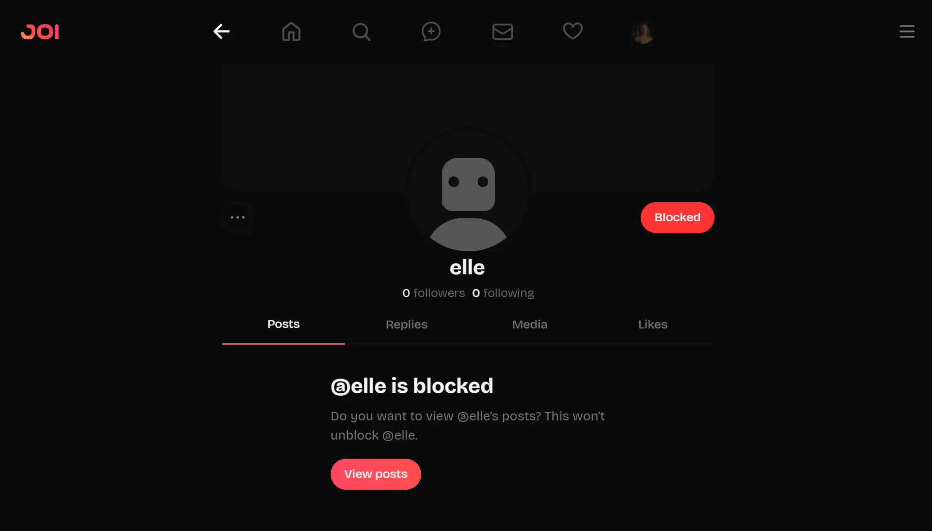 Blocked profile